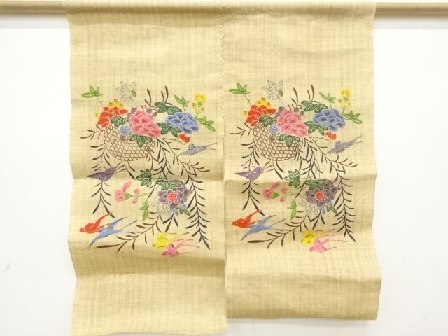 JAPANESE KIMONO / AUTHENTIC RYUKYU BINGATA / PURE LINEN HANAKAGO / SWA